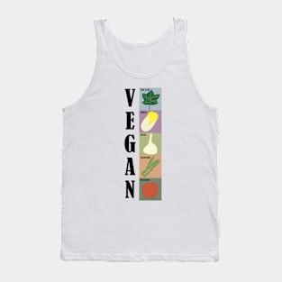 Vegan Alphabets Healthy Funny Vegetables Gift Tank Top